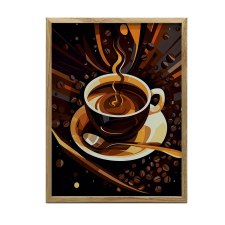  PLAKÁT FALRA ARANY KERETES RETRO AROMA KONYHÁBAN 50X70 CM grafika, keretezett kép