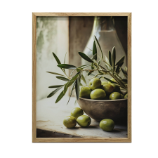 PLAKÁT FALRA FA KERETBEN ÍZLÉSI EGYSZERŰSÉG 50x70 CM grafika, keretezett kép