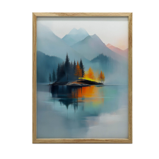 PLAKÁT FALRA FEHÉR KERETBE A BÉKE OÁZISA NAGY NAPPALI 30x40 grafika, keretezett kép