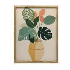 PLAKÁT FALRA KERETBEN BOHO NÖVÉNY ARANYEDÉPBEN 50x70 CM grafika, keretezett kép