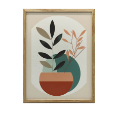 PLAKÁT FALRA KERETBEN BOHO NÖVÉNYSÉG FEKETE 50x70 CM grafika, keretezett kép