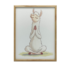 PLAKÁT KERETES FALHOZ LAMA MEDITÁCIÓS DÍSZÍTÉSBEN 50x70 CM grafika, keretezett kép