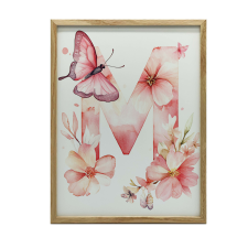  PLAKÁT KERETFALHOZ M LETTER VIRÁGOS ÖSSZETÉTEL 70x100 CM grafika, keretezett kép