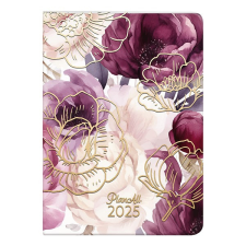 Planall Zsebnaptár PLANALL Paint B/6 heti álló fehér lapos aranyozott 2025. naptár, kalendárium