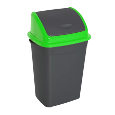 Planet Billenőfedeles szelektív hulladékgyűjtő szemetes Antracit-Zöld 50L szemetes