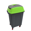 Planet Hippo Billenős Szelektív hulladékgyűjtő szemetes, műanyag, antracit/zöld, 50L