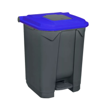 Planet Pedálos szelektív hulladékgyűjtő szemetes nyomófedeles nyílással Antracit-Kék 50L szemetes