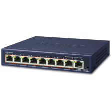 Planet Technology Corp. PLANET 8-Port 10/100/1000Mbps 802.3at PoE + 1-Port 1000Mbps (GSD-908HP) hub és switch
