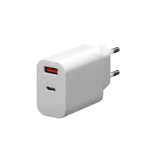 Platinet Wall Charger 30W USB Type C PD3.0+USB2.4A White mobiltelefon kellék