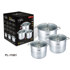 Platinum 6 részes rozsdamentes fazék készlet 20 22 24 Cm szett PL-11001 edény