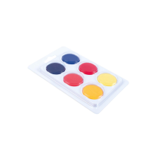 Playbox : 6 színű vízfesték készlet 30mm-es korongokkal kréta, festék és papír