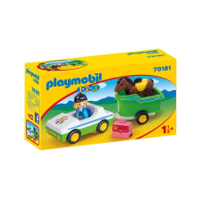 Playmobil 1.2.3 - Kisautó lószállító pótkocsival játékszett (70181) playmobil