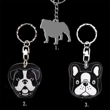 Plexi kulcstartó - Angol bulldog kutya alak, Plexi kulcstartó - Angol bulldog kutya alak kulcstartó