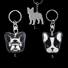 Plexi kulcstartó - Francia bulldog kulcstartó
