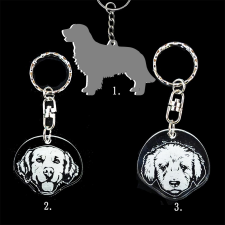  Plexi kulcstartó - Golden Retriever kulcstartó