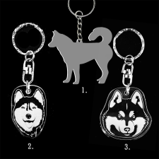  Plexi kulcstartó - Husky kulcstartó