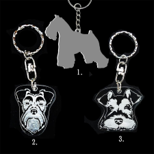  Plexi kulcstartó - Schnauzer kulcstartó
