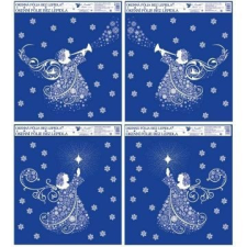 PLUS LINE Fehér angyalok csillámos ablakmatrica, 30 x 30 cm - többféle party kellék