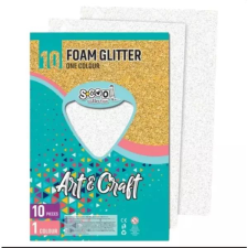 PLUS LINE Glitteres dekorgumi - A4-es, 10 db-os, fehér kreatív és készségfejlesztő