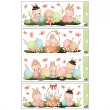 Plus Line Kft Húsvéti nyuszi mintás ablakmatrica, 22 x 60 cm, többféle party kellék