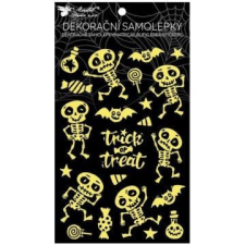 PLUS LINE Sötétben világító csontváz mintás matrica - 15 x 25 cm party kellék