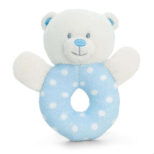 Plüss baby maci karikacsörgő 13cm kék csörgő