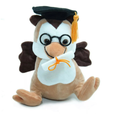 Plüss bagoly diplomaosztó kalappal, 20 cm plüssfigura