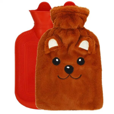  Plüss maci mintás 1 l gumitermofor, barna–málna huzattal gyógyászati segédeszköz