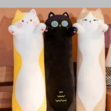  Plüss macska Hosszú 70 cm-es ölelgető párna - Barna cica plüssfigura