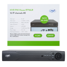 PNI Ip rögzítő, NVR, max. 16db 4K felbontású ip kamerához (PNI-IP716LR) biztonságtechnikai eszköz