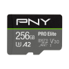 PNY 256gb microsdxc pro elite class 10 u3 v30 a2 + adapterrel p-sdu256v32100pro-ge