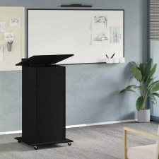  Pódium fiókkal polcokkal Fekete tölgy 55 x 55 x 107 cm Faanyag íróasztal