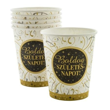 . Pohár, 2,5 dl, "Boldog Születésnapot", elegáns party kellék
