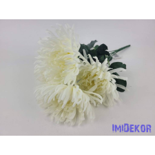  Pók krizantém 5 ágú selyem csokor 40cm - Krém dekorációs kellék