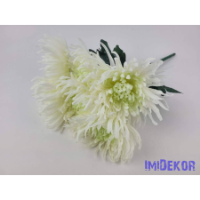  Pók krizantém 7 ágú selyem csokor 42cm - Zöldes Krém dekorációs kellék