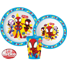 Pókember Spidey étkészlet, micro műanyag szett, pohárral 260 ml babaétkészlet
