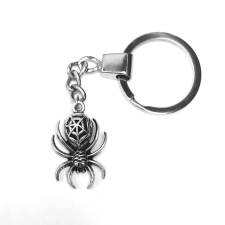  Pókos kulcstartó, ezüst színben kulcstartó