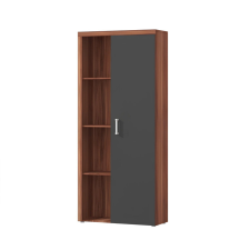  Polcos szekrény könyvespolccal, szilva/szürke grafit, CHERIS 2 bútor