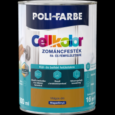 Poli-Farbe CELLKOLOR ZOMÁNCFESTÉK FÉNYES 0,8L VILÁGOS DIÓ zománcfesték