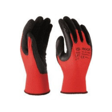  Poliészter kesztyű piros-fekete latex 9-es védőkesztyű