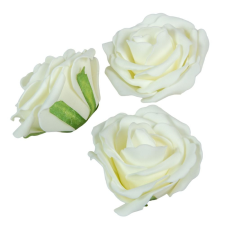  Polifoam nyílt rózsafej krém D8cm M5,5cm 12db/csom dekorációs kellék