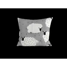  Polipamut párnahuzat WHITE SHEEPS 45x45 cm, szürke lakástextília