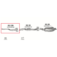 POLMO Polmo kipufogó első dob, BMW 3 E46 autóalkatrész