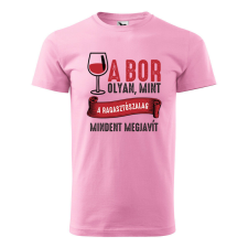 Póló A bor olyan mint a ragasztószalag mintával - Rózsaszín XXXL méretben ajándéktárgy