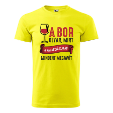 Póló A bor olyan mint a ragasztószalag mintával - Sárga S méretben ajándéktárgy