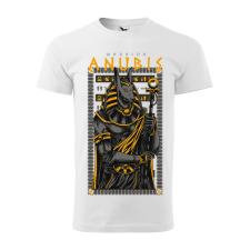 Póló Anubis mintával - Fehér XL méretben v2 ajándéktárgy