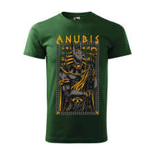  Póló Anubis  mintával Zöld XL egyedi ajándék