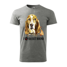  Póló Basset hound mintával - Szürke XXL méretben ajándéktárgy