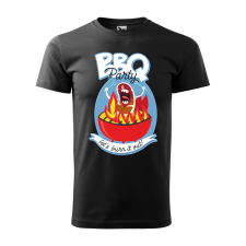  Póló BBQ party  mintával Fekete 2XL egyedi ajándék