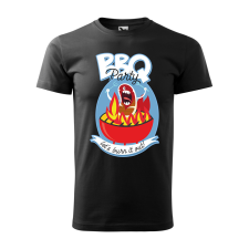  Póló BBQ party  mintával Fekete S egyedi ajándék
